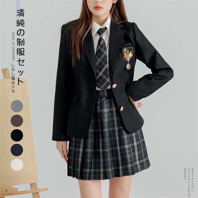 制服 ブレザー+スカート+ネクタイ 3点セット女子 スクールブレザー レギュラータイプ 高校 学生 中学 通学 ジャケット アウター 2ボタン｜au  PAY マーケット